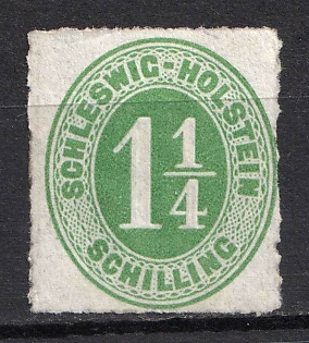 1865 1 1/4s Schleswig-Holstein, German States, Germany (MNH)