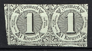 1852-56 1kr Thurn and Taxis, German States, Germany, Pair