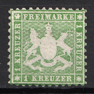 1863 1kr Wurttemberg, German States, Germany (MNH)