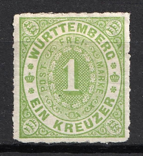 1869 1kr Wurttemberg, German States, Germany (Signed)