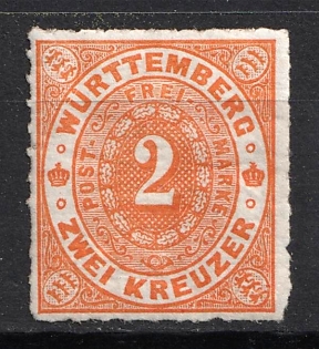 1872 2kr Wurttemberg, German States, Germany