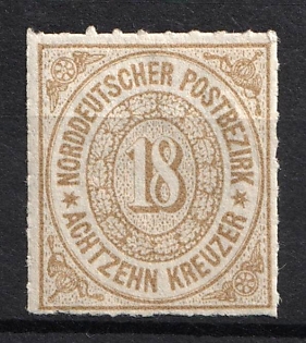 1868 18kr North Germany, German States, Germany (Signed)