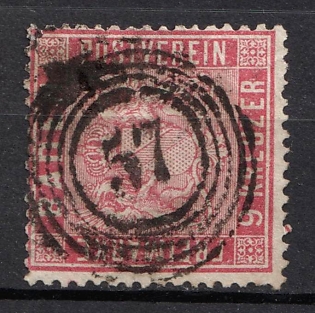 1861 9kr Baden, German States, Germany (Used)