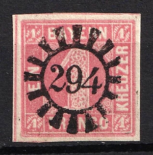 1850 1kr Bavaria, German States, Germany (Used)