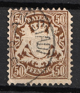 1878 50pf Bavaria, German States, Germany (Signed, Used)