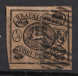 1856 1/4sgr Braunschweig, German States, Germany (Used)
