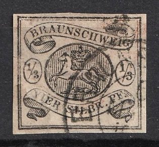 1856 1/3ggr Braunschweig, German States, Germany (Used)