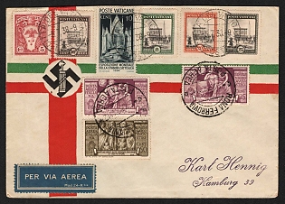 1938 Fascist Italy Vatican Airmail Propaganda Cover