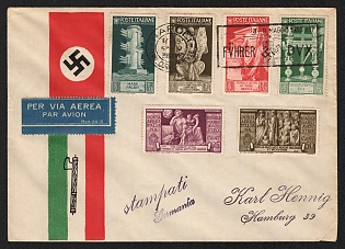 1938 Fascist Italy Naples Airmail Propaganda Cover Special Issue