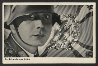 1938 'Soldier of the Third Reich' Propaganda Postcard