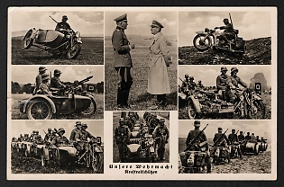 1938 'Our Wehrmacht Kraftradschutzen' Propaganda Postcard