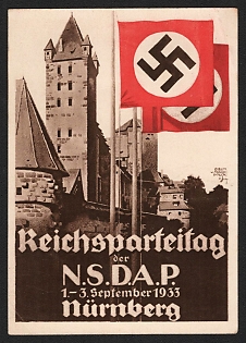 1933 'Reich Party Congress of the N.S.D.A.P. September 1-3, 1933 Nuremberg' Propaganda Postcard