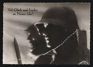 1940 'Good Luck and Peace in the New Year!' Propaganda Postcard