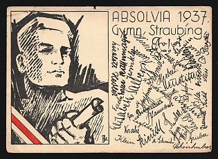 1937 'Absolvia 1937 Gymn, Straubing' Propaganda Postcard