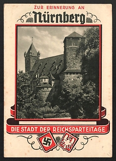 1933-1945 'To the Memory of Nuremberg the City of the Imperial Party Rallies' Propaganda Postcard