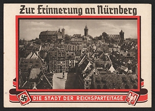 1933-1945 'In Memory of Nuremberg the City of the Imperial Party Conference' Propaganda Postcard