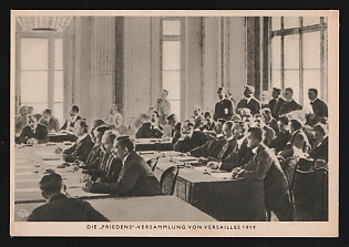 1919 'The Peace Assembly of Versailles 1919' Propaganda Postcard