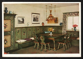 1933-1945 'Interior of the Wachenfeld Country House of the Reich Chancellor in Berchtesgaden' Propaganda Postcard