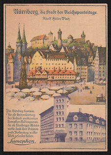 1933-1945 'Nuremberg, the City of the Reich Party Rallies. Adolf Hitler Square' Propaganda Postcard