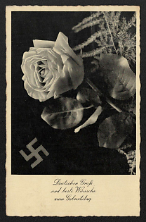 1933-1945 'German Greetings and Best Wishes' Propaganda Postcard