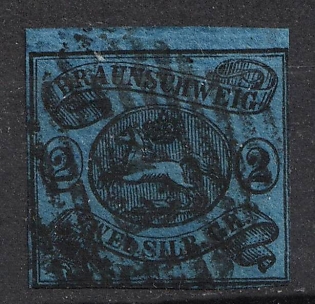1853 2sgr Braunschweig, German States, Germany (Used)