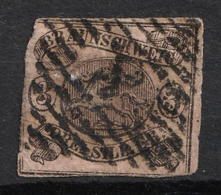 1853 3sgr Braunschweig, German States, Germany (Used)