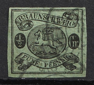 1863 1/2gr Braunschweig, German States, Germany (Used)