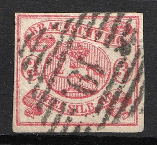 1862 3sgr Braunschweig, German States, Germany (Used)