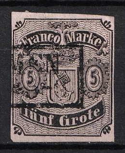1856 5gr Bremen, German States, Germany (Signed, Used)