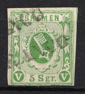 1861 5gr Bremen, German States, Germany (Signed, Used)