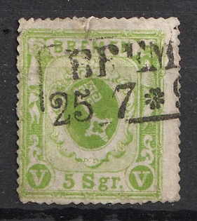 1863-64 5gr Bremen, German States, Germany (Signed, Used)