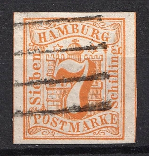 1859 7s Hamburg, German States, Germany (Used)