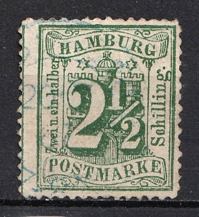1867 2 1/2s Hamburg, German States, Germany (Signed, Used)