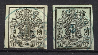 1851-55 Hannover, German States, Germany (Used)