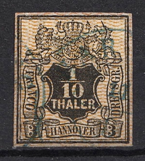 1855 1/10th Hannover, German States, Germany (Used)