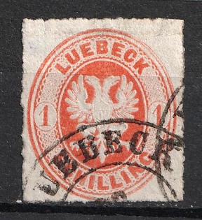1863 1s Lubeck, German States, Germany (Signed, Used)