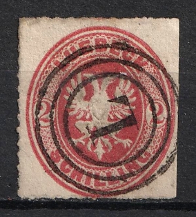 1863 2s Lubeck, German States, Germany (Signed, Used)