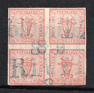 1856 4/4s Mecklenburg-Schwerin, German States, Germany (Used)