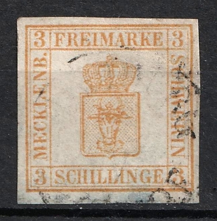 1856 3s Mecklenburg-Schwerin, German States, Germany (Used)