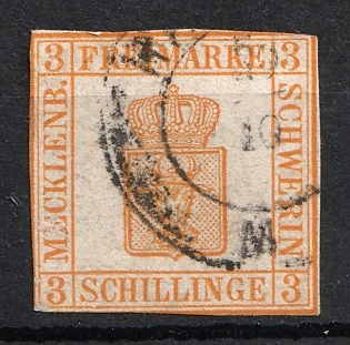 1856 3s Mecklenburg-Schwerin, German States, Germany (Used)