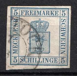 1856 5s Mecklenburg-Schwerin, German States, Germany (Used)