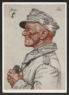1942 'Colonel Meindl. Jumped as the Oldest German Officer' Military Personnel Propaganda Postcard