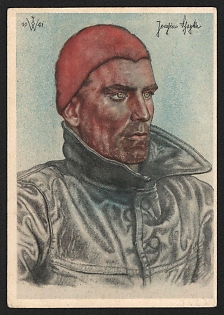1941 'Captain Lieutenant Schepte. One of the Most Successful Submarine Commanders' Military Personnel Propaganda Postcard