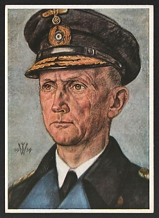 1939 'Rear Admiral Donitz, Commander of the Submarine Forces' Military Personnel Propaganda Postcard