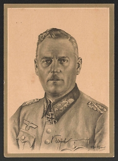 1933-1945 'The Fuhrer and His Generals of the Army' Military Personnel Propaganda Postcard