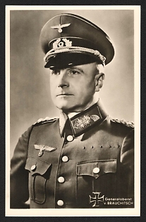 1933-1945 'Colonel General V. Brauchitsch' Military Personnel Propaganda Postcard