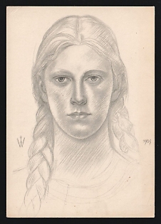 1939 'German Girl from the Baltic States' Military Personnel Propaganda Postcard