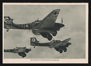 1933-1945 'German Dive Bombers' Luftwaffe, German Air Force Aircraft Propaganda Postcard