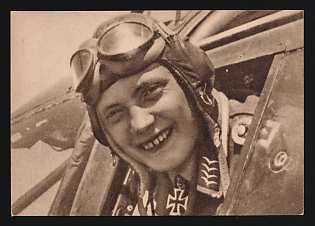 1933-1945 'The One with the Knight's Cross' Luftwaffe, German Air Force Aircraft Propaganda Postcard