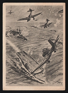1933-1945 'Junkers-Ju 87 Dive Bomber Aircraft' Luftwaffe, German Air Force Aircraft Propaganda Postcard
